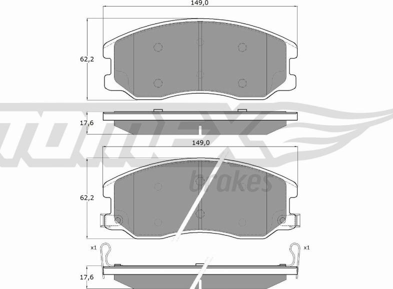 TOMEX brakes TX 16-42 - Brake Pad Set, disc brake autospares.lv