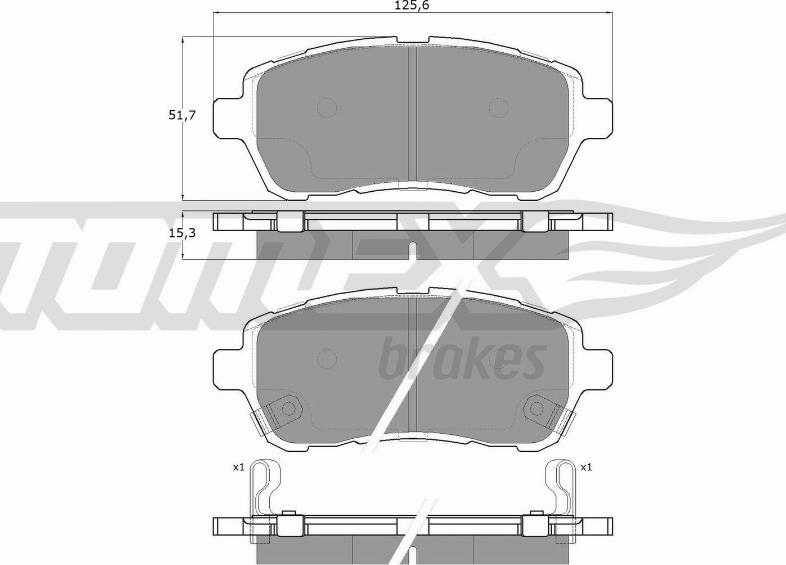 TOMEX brakes TX 16-47 - Brake Pad Set, disc brake autospares.lv