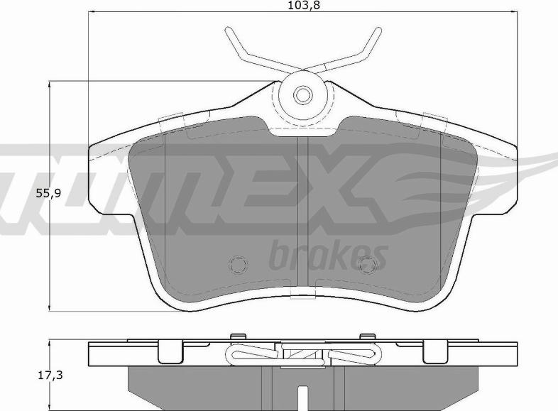 TOMEX brakes TX 16-60 - Brake Pad Set, disc brake autospares.lv