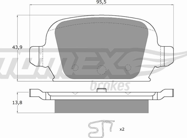 TOMEX brakes TX 16-06 - Brake Pad Set, disc brake autospares.lv