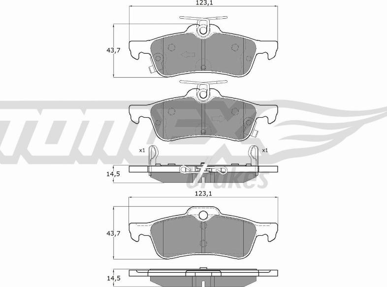 TOMEX brakes TX 16-031 - Brake Pad Set, disc brake autospares.lv