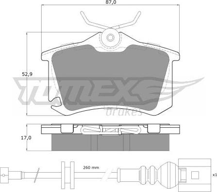 TOMEX brakes TX 16-15 - Brake Pad Set, disc brake autospares.lv