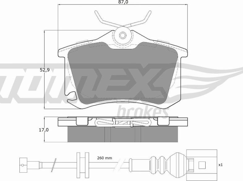 TOMEX brakes TX 16-15 - Brake Pad Set, disc brake autospares.lv