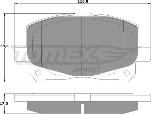 TOMEX brakes TX 16-11 - Brake Pad Set, disc brake autospares.lv