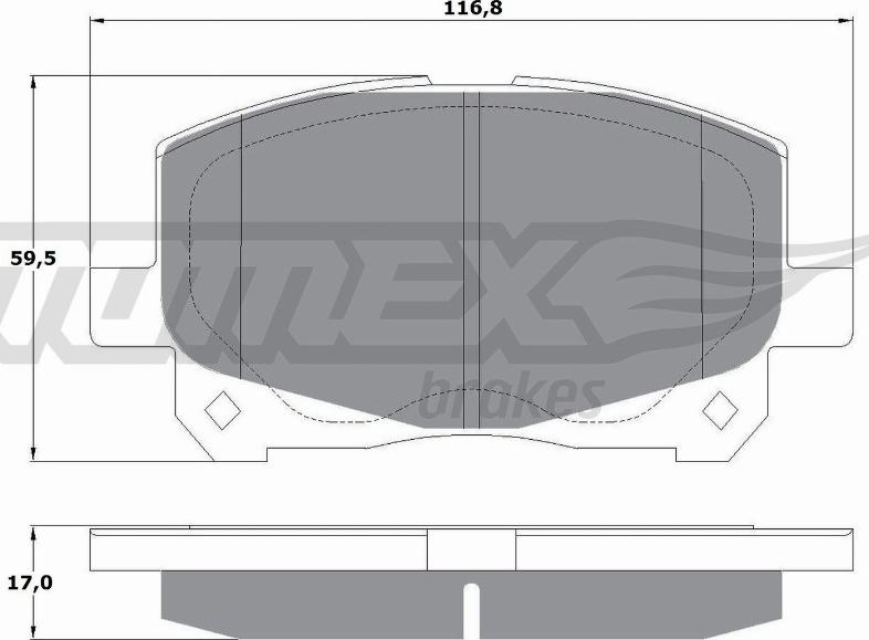 TOMEX brakes TX 16-11 - Brake Pad Set, disc brake autospares.lv