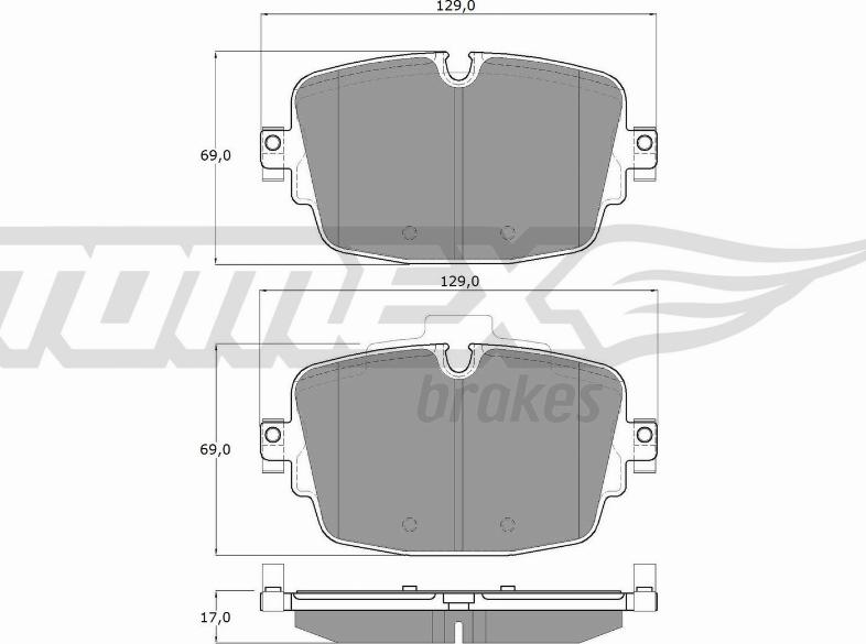 TOMEX brakes TX 16-13 - Brake Pad Set, disc brake autospares.lv