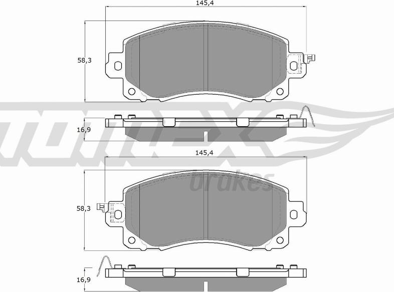 TOMEX brakes TX 16-12 - Brake Pad Set, disc brake autospares.lv