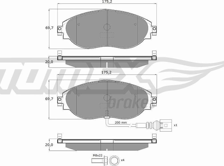 TOMEX brakes TX 16-84 - Brake Pad Set, disc brake autospares.lv