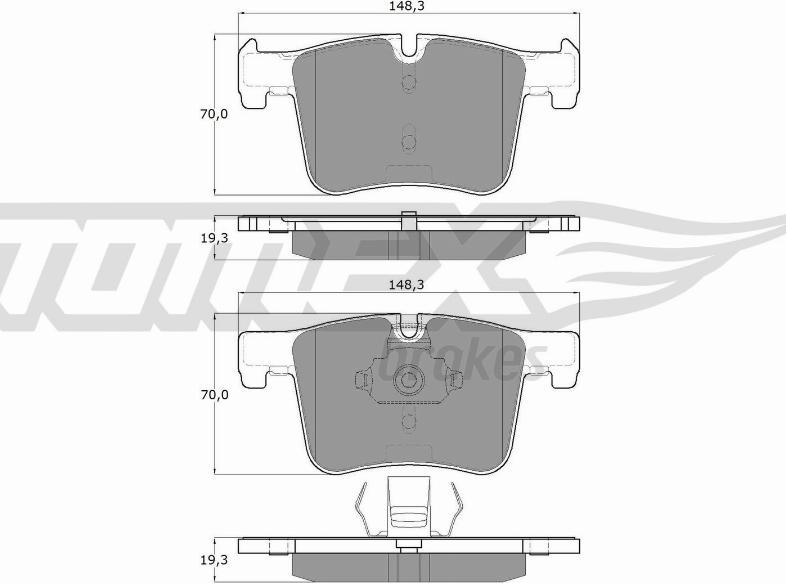 TOMEX brakes TX 16-85 - Brake Pad Set, disc brake autospares.lv