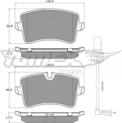 TOMEX brakes TX 16-82 - Brake Pad Set, disc brake autospares.lv