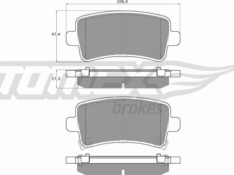 TOMEX brakes TX 16-36 - Brake Pad Set, disc brake autospares.lv
