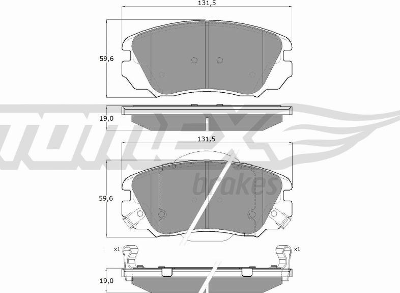 TOMEX brakes TX 16-33 - Brake Pad Set, disc brake autospares.lv