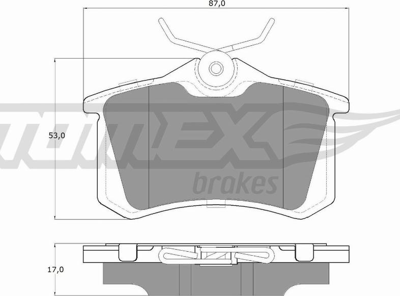 TOMEX brakes TX 16-24 - Brake Pad Set, disc brake autospares.lv