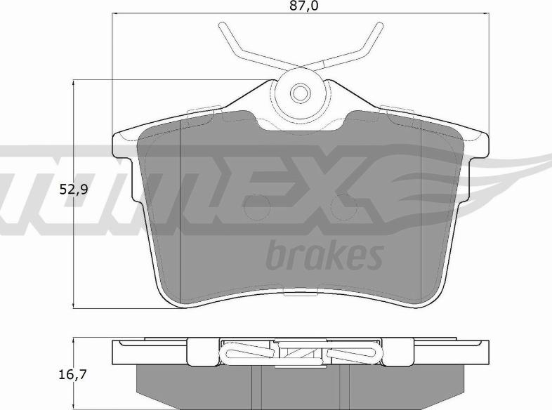 TOMEX brakes TX 16-26 - Brake Pad Set, disc brake autospares.lv