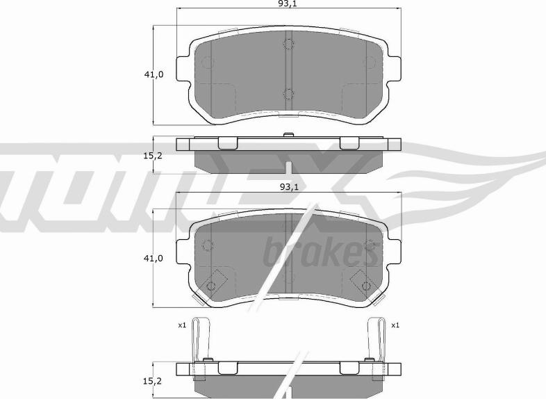 TOMEX brakes TX 16-28 - Brake Pad Set, disc brake autospares.lv