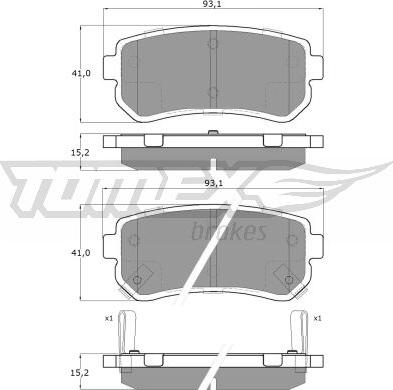 TOMEX brakes TX 16-28 - Brake Pad Set, disc brake autospares.lv