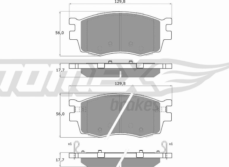 TOMEX brakes TX 16-27 - Brake Pad Set, disc brake autospares.lv