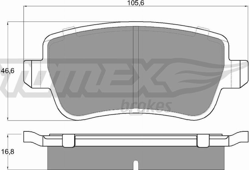 TOMEX brakes TX 16-74 - Brake Pad Set, disc brake autospares.lv