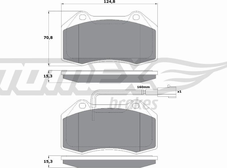 TOMEX brakes TX 16-73 - Brake Pad Set, disc brake autospares.lv