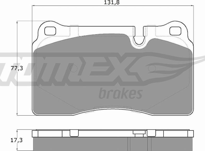 TOMEX brakes TX 16-72 - Brake Pad Set, disc brake autospares.lv