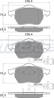 TOMEX brakes TX 10-941 - Brake Pad Set, disc brake autospares.lv