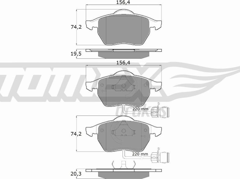 TOMEX brakes TX 10-941 - Brake Pad Set, disc brake autospares.lv