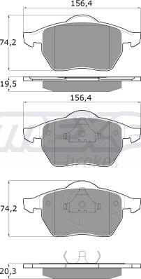 TOMEX brakes TX 10-94 - Brake Pad Set, disc brake autospares.lv