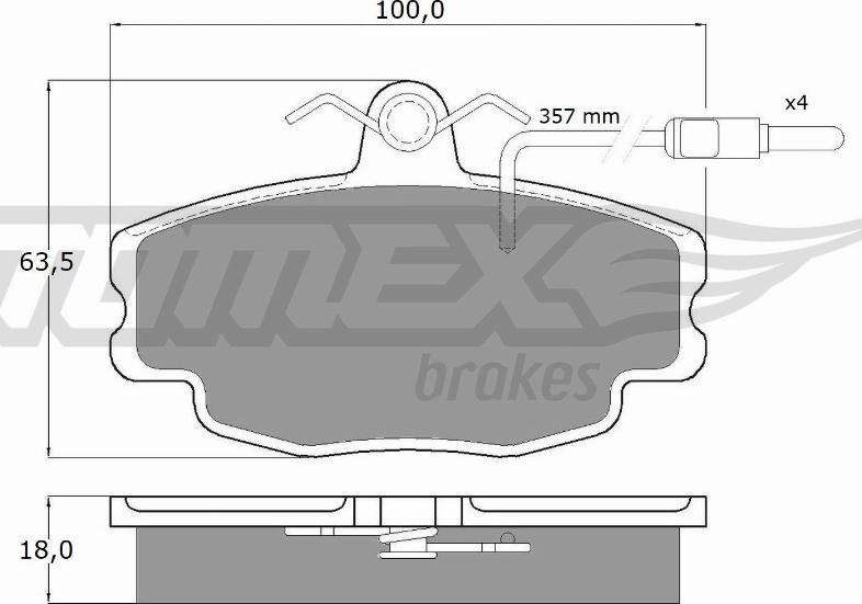 TOMEX brakes TX 10-481 - Brake Pad Set, disc brake autospares.lv