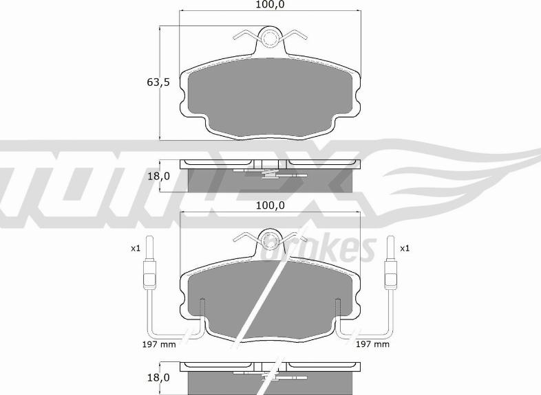 TOMEX brakes TX 10-48 - Brake Pad Set, disc brake autospares.lv