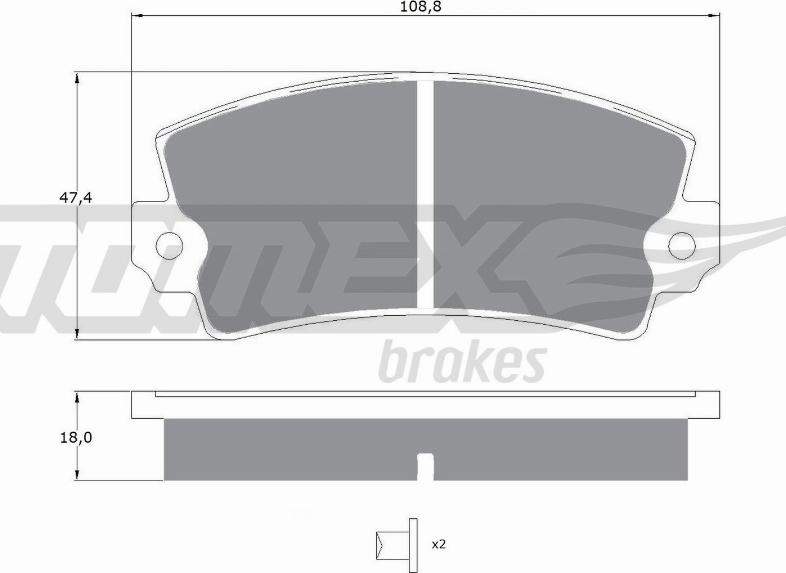 TOMEX brakes TX 10-434 - Brake Pad Set, disc brake autospares.lv