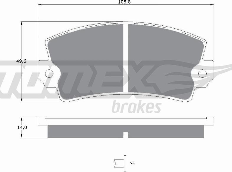 TOMEX brakes TX 10-43 - Brake Pad Set, disc brake autospares.lv