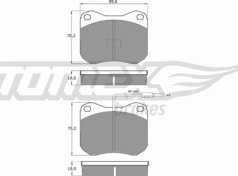 TOMEX brakes TX 10-42 - Brake Pad Set, disc brake autospares.lv