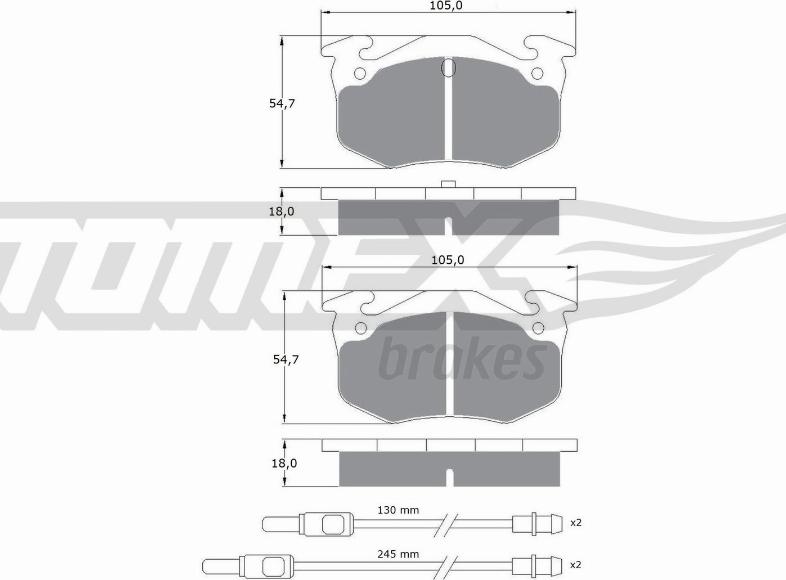 TOMEX brakes TX 10-511 - Brake Pad Set, disc brake autospares.lv