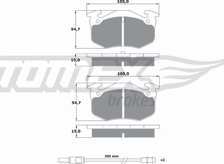 TOMEX brakes TX 10-512 - Brake Pad Set, disc brake autospares.lv
