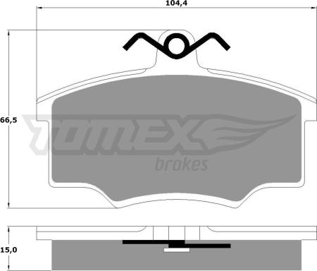 TOMEX brakes TX 10-58 - Brake Pad Set, disc brake autospares.lv