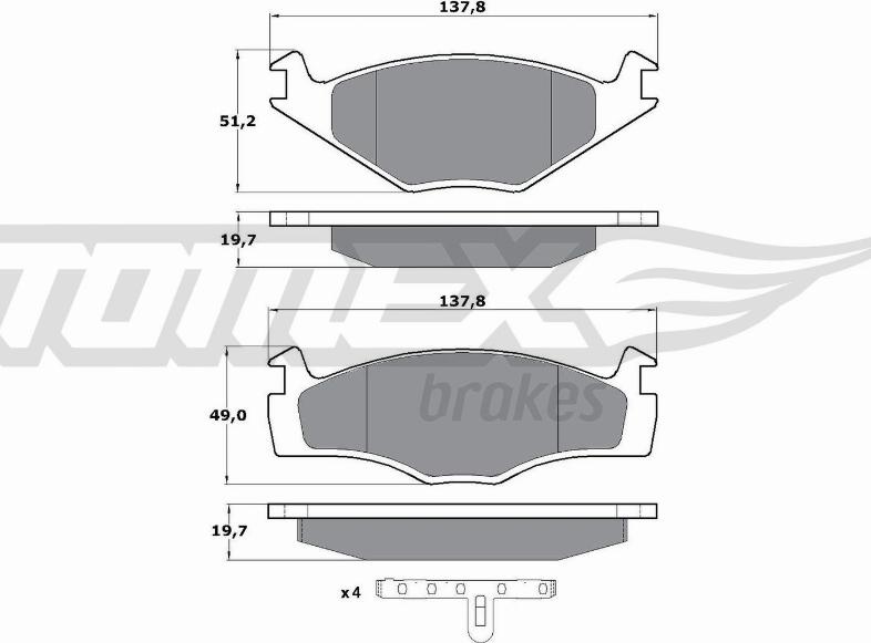 TOMEX brakes TX 10-53 - Brake Pad Set, disc brake autospares.lv