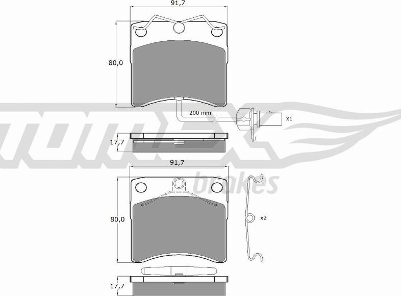 TOMEX brakes TX 10-641 - Brake Pad Set, disc brake autospares.lv