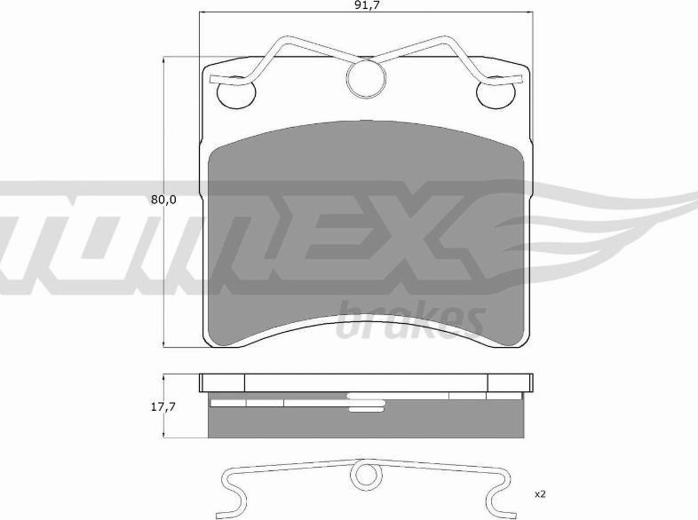 TOMEX brakes TX 10-64 - Brake Pad Set, disc brake autospares.lv