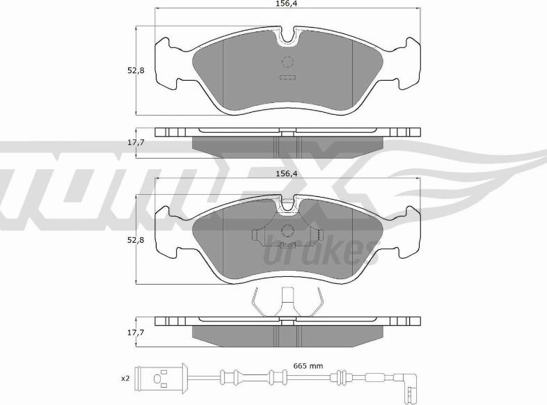 TOMEX brakes TX 10-682 - Brake Pad Set, disc brake autospares.lv