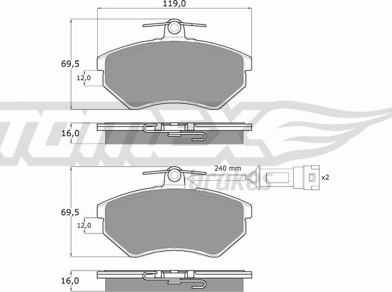 TOMEX brakes TX 10-631 - Brake Pad Set, disc brake autospares.lv