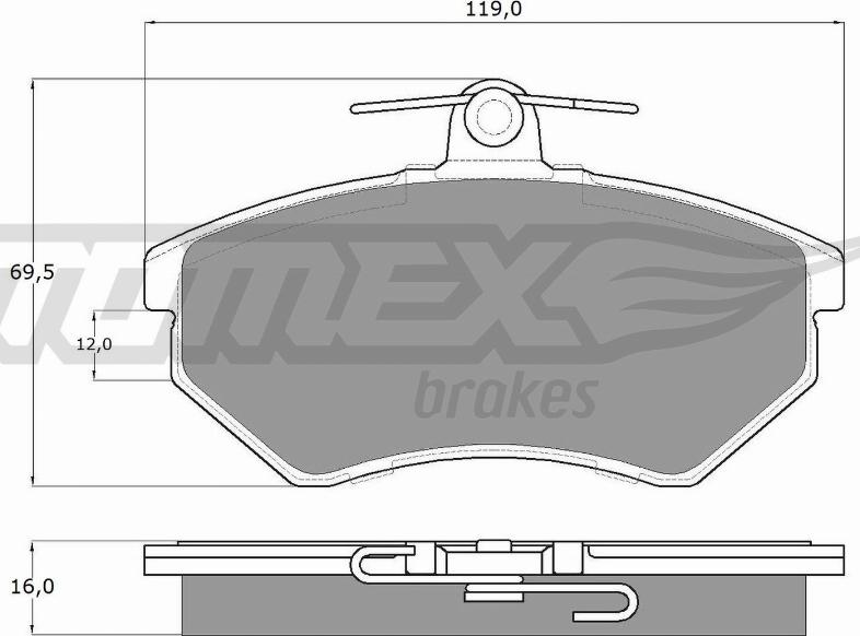 TOMEX brakes TX 10-63 - Brake Pad Set, disc brake autospares.lv