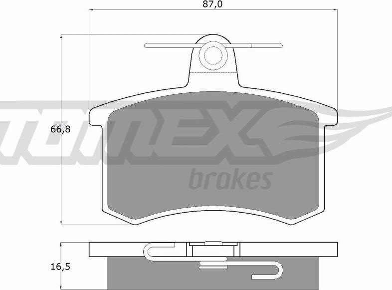 TOMEX brakes TX 10-62 - Brake Pad Set, disc brake autospares.lv