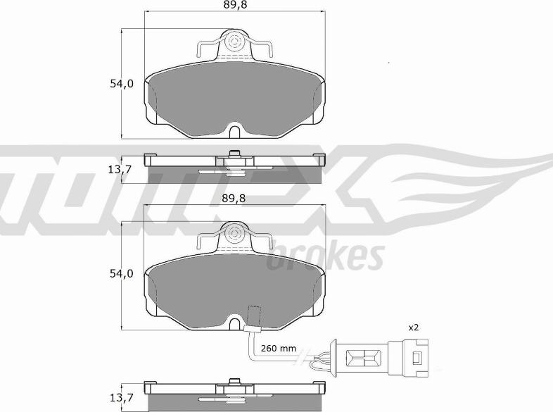 TOMEX brakes TX 10-671 - Brake Pad Set, disc brake autospares.lv