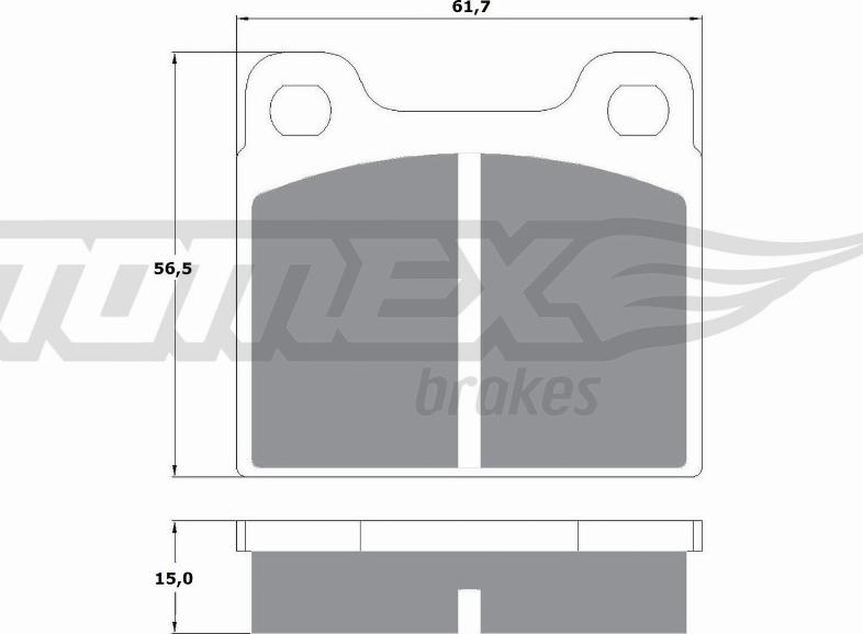 TOMEX brakes TX 10-19 - Brake Pad Set, disc brake autospares.lv