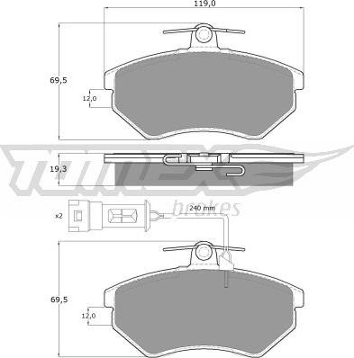 TOMEX brakes TX 10-111 - Brake Pad Set, disc brake autospares.lv