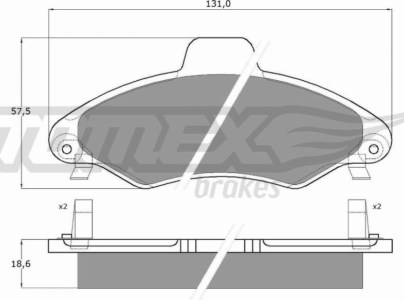 TOMEX brakes TX 10-821 - Brake Pad Set, disc brake autospares.lv