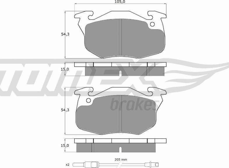TOMEX brakes TX 10-342 - Brake Pad Set, disc brake autospares.lv