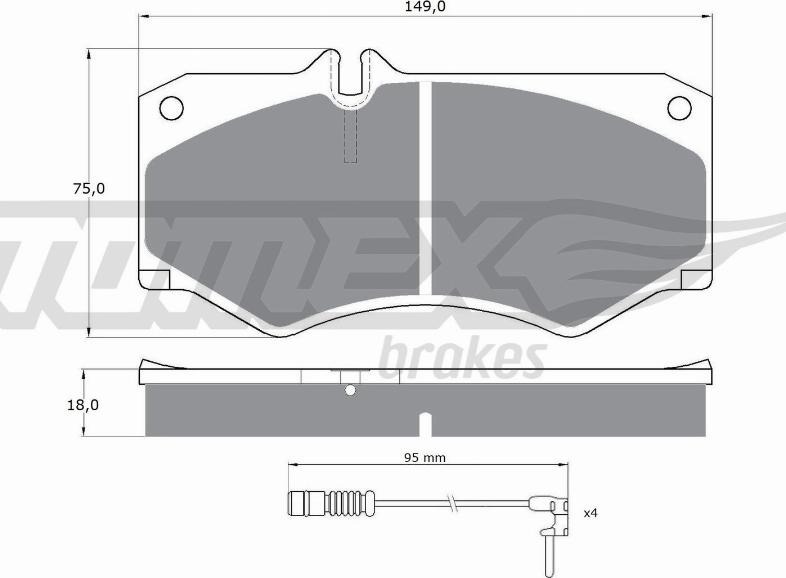 TOMEX brakes TX 10-202 - Brake Pad Set, disc brake autospares.lv