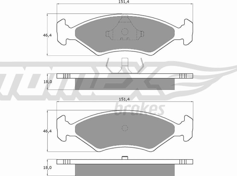 TOMEX brakes TX 10-28 - Brake Pad Set, disc brake autospares.lv