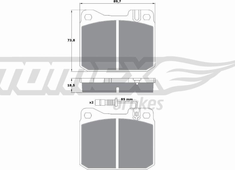 TOMEX brakes TX 10-225 - Brake Pad Set, disc brake autospares.lv